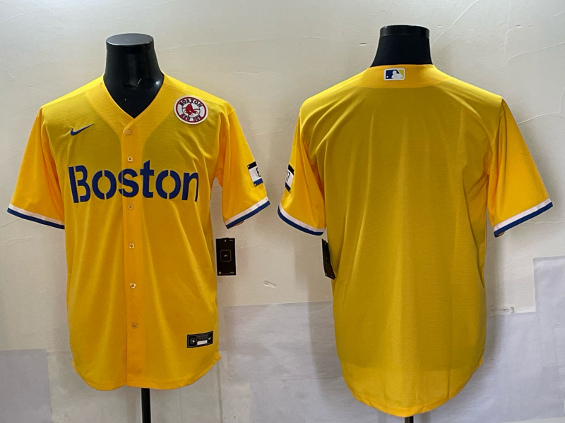 Men Boston Red Sox blank  yellow 2025 Nike MLB Jersey 03